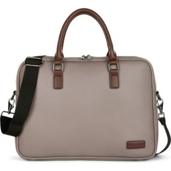 Bugatti Contrast Collection Briefcase Bag, Fits Most 14in Laptop, Gray, Bugatti Sedona, Mfr#: EXB2161BU-GREY